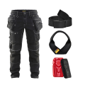 Pack Pantalon X1900 stretch + Genouillères + Ceinture + Porte-marteau BLAKLADER