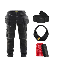 Pack Pantalon X1900 stretch + Genouillères + Ceinture + Porte-marteau BLAKLADER