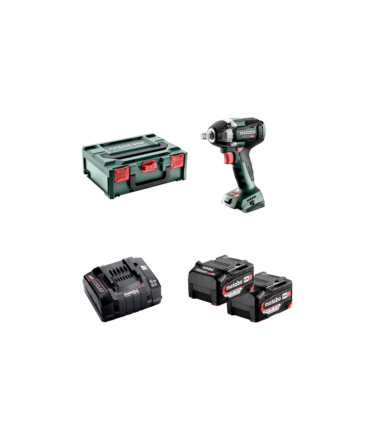 Boulonneuse 18V SSW 18 LT 300 BL + 2 batteries 18V 5,2 Ah + 1 chargeur ASC 145 METABO