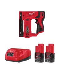 Agrafeuse 12V M12 BST-0 + 2 batteries 12V 2 Ah + chargeur C12C MILWAUKEE