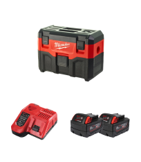 Aspirateur 18V M18 VC2-0 + 2 batteries 18V 5 Ah + chargeur M12-18FC MILWAUKEE