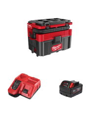 Aspirateur 18V M18 FPOVCL-0 + 1 batterie 18V 5 Ah + chargeur M12-18FC MILWAUKEE