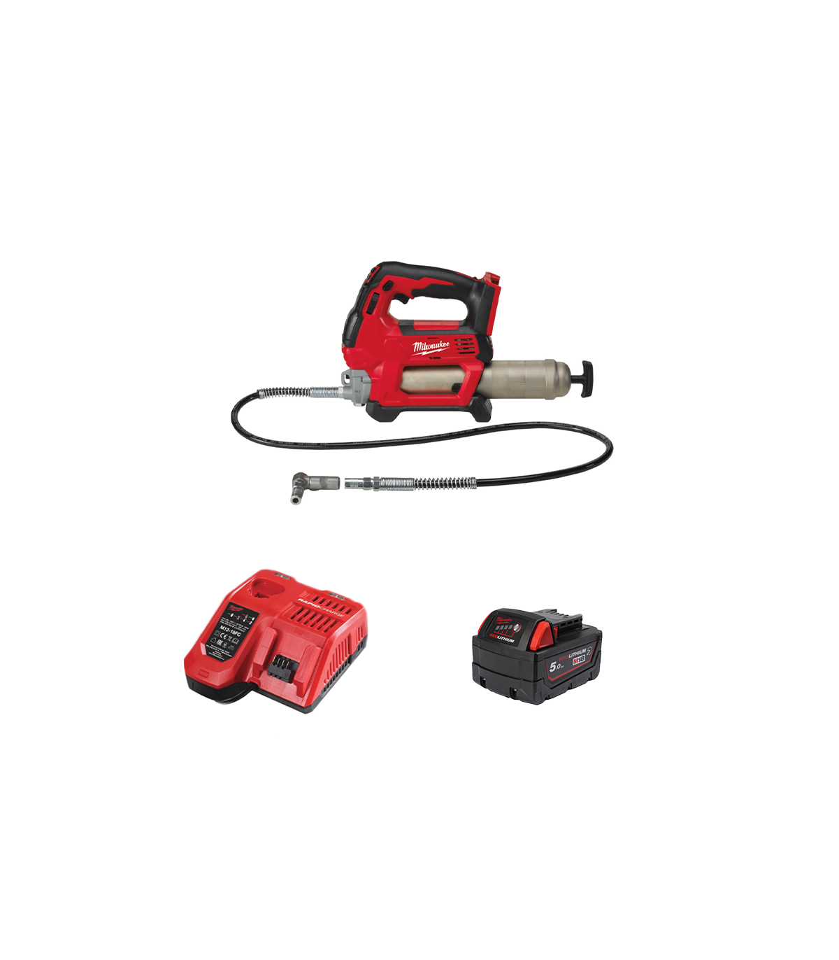 Pompe à graisse 18V M18 GG-0 + 1 batterie 18V 5 Ah + chargeur M12-18FC MILWAUKEE