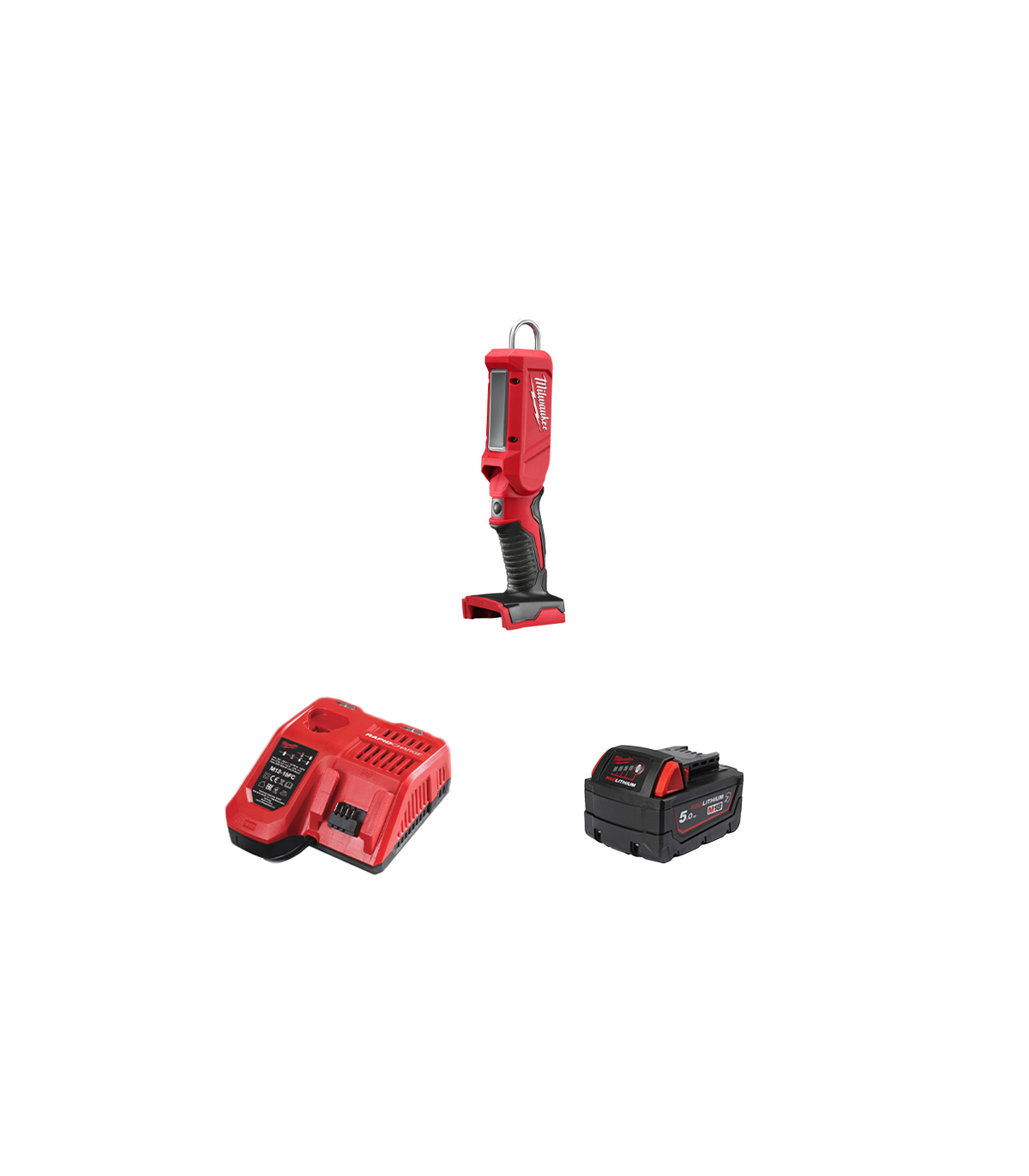 Baladeuse LED 18V M18 IL-0 + 1 batterie 18V 5 Ah + chargeur M12-18FC MILWAUKEE