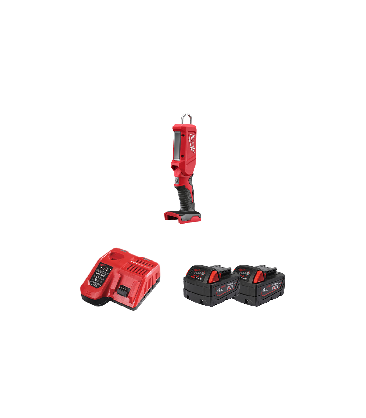Baladeuse LED 18V M18 IL-0 + 2 batteries 18V 5 Ah + chargeur M12-18FC MILWAUKEE