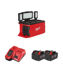 Projecteur de chantier 18V M18 POALC-0 + 2 batteries 18V 5 Ah + chargeur M12-18FC MILWAUKEE