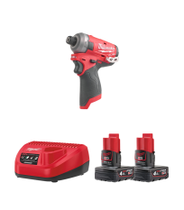 Visseuse à chocs 12V M12 FQID-0 + 2 Batteries 12V 4 Ah + 1 Chargeur C12C MILWAUKEE