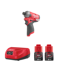 Visseuse à chocs 12V M12 FQID-0 + 2 Batteries 12V 2 Ah + 1 Chargeur C12C MILWAUKEE