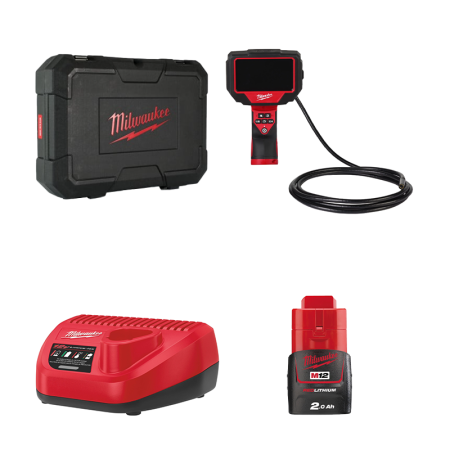 Caméra d'inspection M12 360IC32 + 1 batterie 12V 2 Ah + 1 chargeur C12C MILWAUKEE