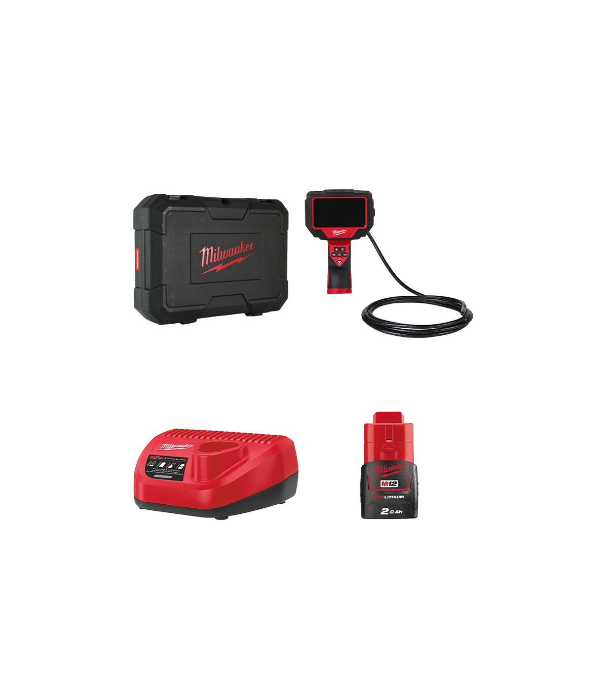 Caméra d'inspection M12 360IC32 + 1 batterie 12V 2 Ah + 1 chargeur C12C MILWAUKEE