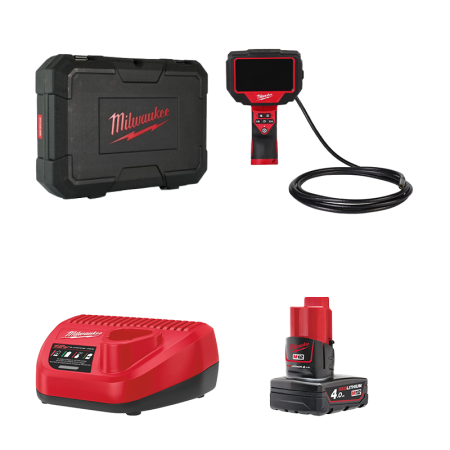 Caméra d'inspection M12 360IC32 + 1 batterie 12V 4 Ah + 1 chargeur C12C MILWAUKEE
