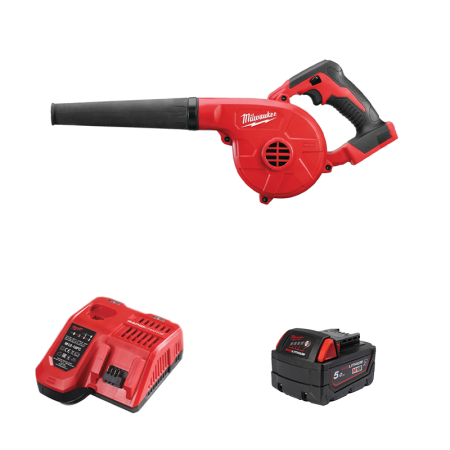 Souffleur 18V M18 BBL-0 + 1 batterie 18V 5 Ah + chargeur M12-18FC MILWAUKEE