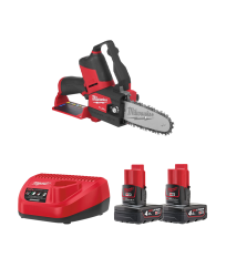 Tronçonneuse d'élagage 12V M12 FHS-0 + 2 batteries 12V 4 Ah + chargeur C12C MILWAUKEE