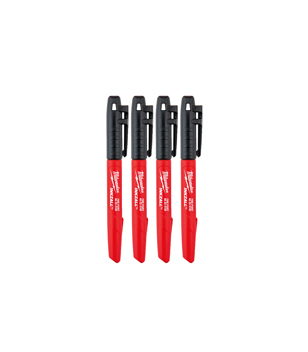 Lot de 4 Marqueurs pointes fines INKZALL MILWAUKEE