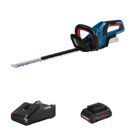 Taille haie sans fil GHE 18V-50 + 1 batterie ProCore 18V 4 Ah + Chargeur GAL 18V-40 BOSCH