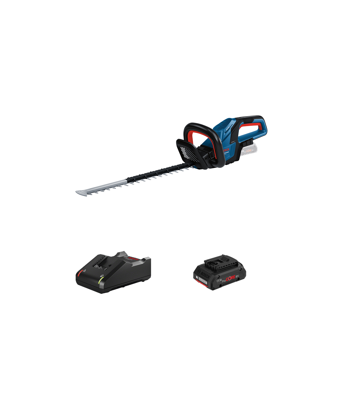 Taille haie sans fil GHE 18V-50 + 1 batterie ProCore 18V 4 Ah + Chargeur GAL 18V-40 BOSCH
