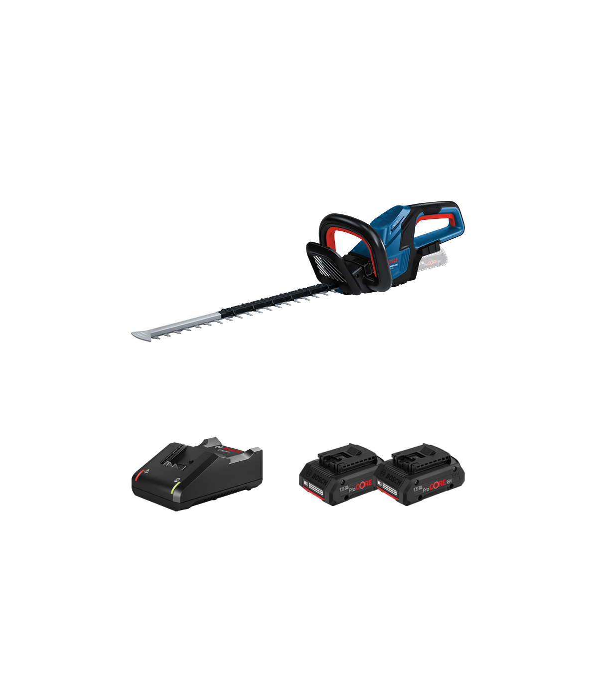 Taille haie sans fil GHE 18V-50 + 2 batteries ProCore 18V 4 Ah + Chargeur GAL 18V-40 BOSCH