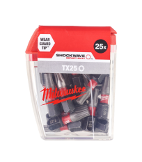 Lot de 25 embouts de vissage Shockwave TX25 x 25mm MILWAUKEE