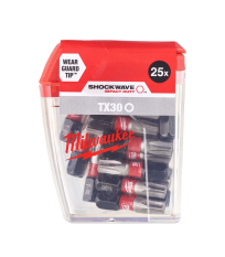 Lot de 25 embouts de vissage Shockwave TX30 x 25mm MILWAUKEE