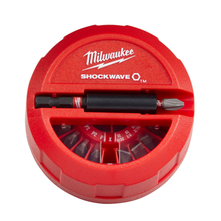 Coffret de 14 embouts de vissage + 1 porte-embouts Shockwave MILWAUKEE