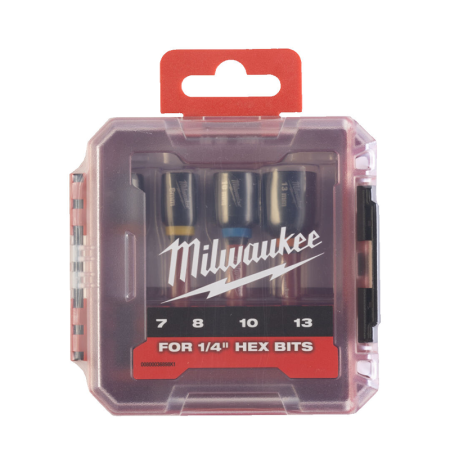 Coffret de 4 douilles magnétiques Shockwave Ø7-13 mm MILWAUKEE
