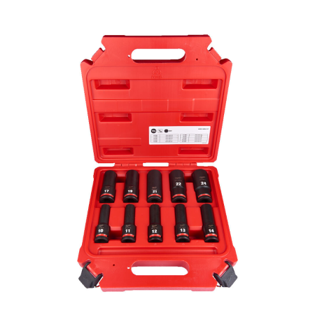 Coffret de 10 douilles 1/2“ SHOCKWAVE™ IMPACT Ø10-24 mm MILWAUKEE