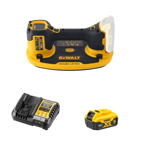 Ventouse à vide d'air 18V DCE590N-XJ + 1 batterie 18V 5 Ah + 1 Chargeur DCB1104-QW DEWALT