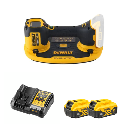 Ventouse à vide d'air 18V DCE590N-XJ + 2 batteries 18V 5 Ah + 1 Chargeur DCB1104-QW DEWALT