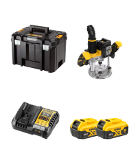 Défonceuse XR 18V DCW620NT-XJ + 2 batteries 18V 5 Ah + 1 Chargeur DCB1104-QW DEWALT
