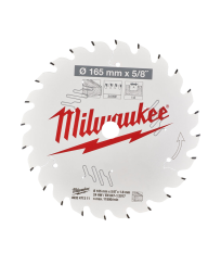 Lame de scie circulaire bois Ø165 mm 24 dents MILWAUKEE