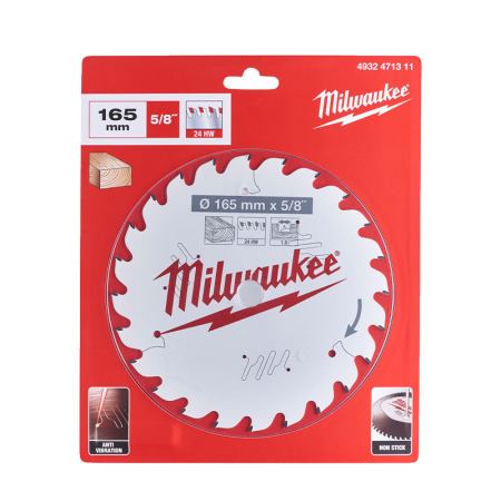 Lame de scie circulaire bois Ø165 mm 24 dents MILWAUKEE