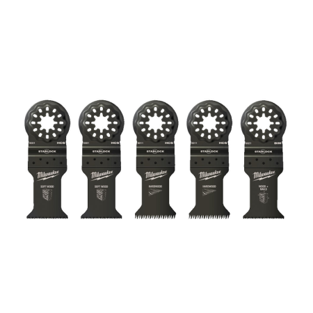 Lot de 5 lames outil multifonction Starlock Bois MILWAUKEE