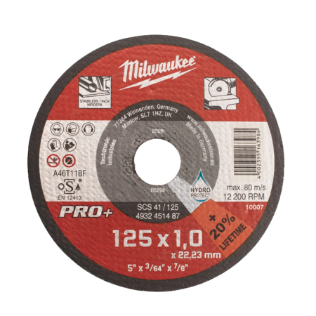 Lot de 10 disques à tronçonner Ø125 mm MILWAUKEE