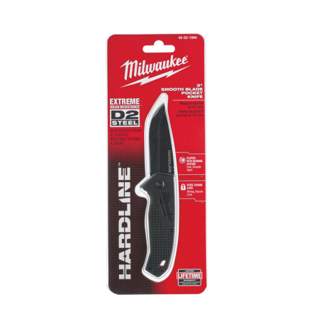 Couteau pliant Hardline lame lisse 75 mm MILWAUKEE
