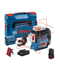 Laser lignes rouge GLL 3-80 C + 2 batteries 12V 3 Ah + 1 chargeur GAL 12V-40 BOSCH