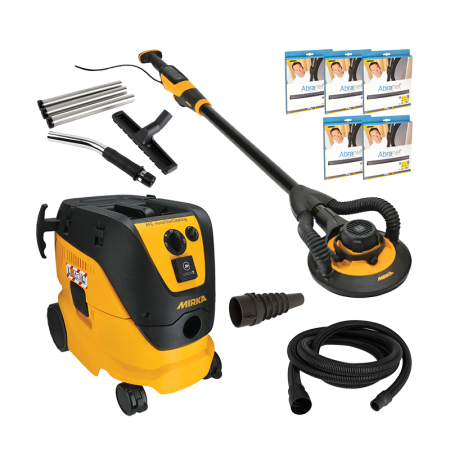 Pack ponceuse LEROS + Aspirateur 1230 L AFC + Kit de nettoyage + Abranet MIRKA