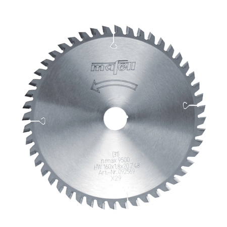 Lame de scie carbure 160 x 1,2/1,8 x 20 mm 48 dents Bois MAFELL