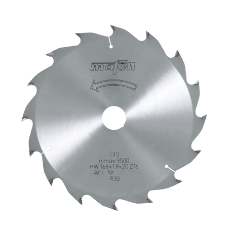 Lame de scie carbure 168 x 1,2/1,8 x 20 mm 16 dents WZ Bois MAFELL