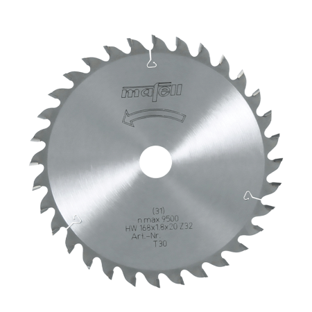 Lame de scie carbure  168 x 1,2/1,8 x 20 mm 32 dents WZ MAFELL