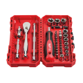 Coffret de 38 pièces clés à cliquet 1/4" + douilles + embouts MILWAUKEE