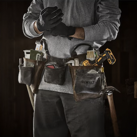 Ceinture porte-outils en cuir 11 compartiments DEWALT