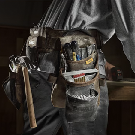 Ceinture porte-outils en cuir 18 compartiments DEWALT