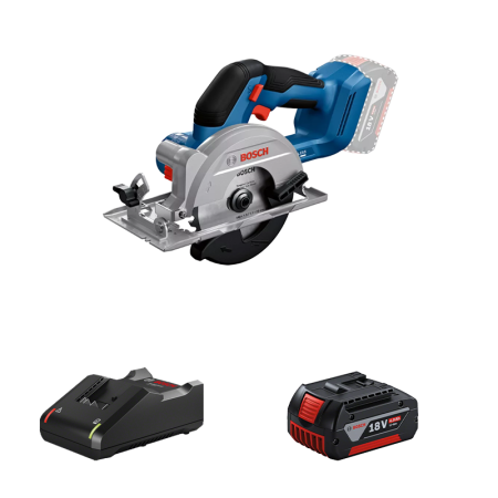 Scie circulaire Ø140 mm GKS 18V-51 + 1 batterie GBA 18V 4 Ah + Chargeur GAL 18V-40 BOSCH