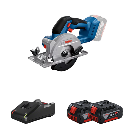 Scie circulaire Ø140 mm GKS 18V-51 + 2 batteries GBA 18V 4 Ah + Chargeur GAL 18V-40 BOSCH