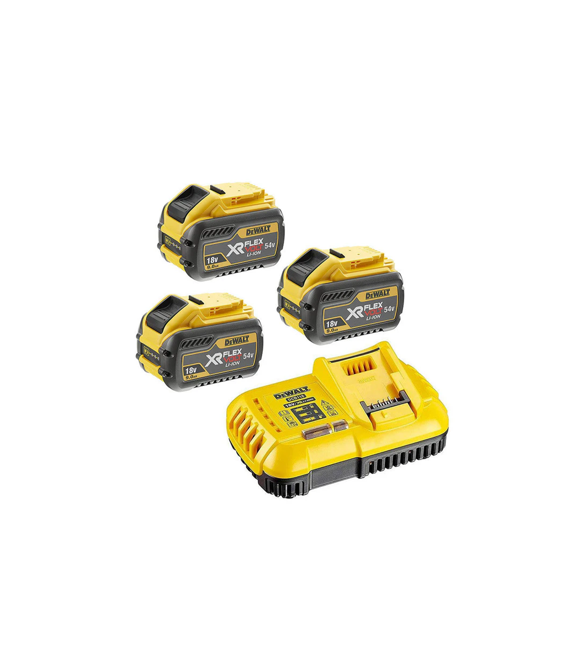 Pack 3 batteries 18-54V Flexvolt 9-3 Ah + Chargeur DCB118 DEWALT