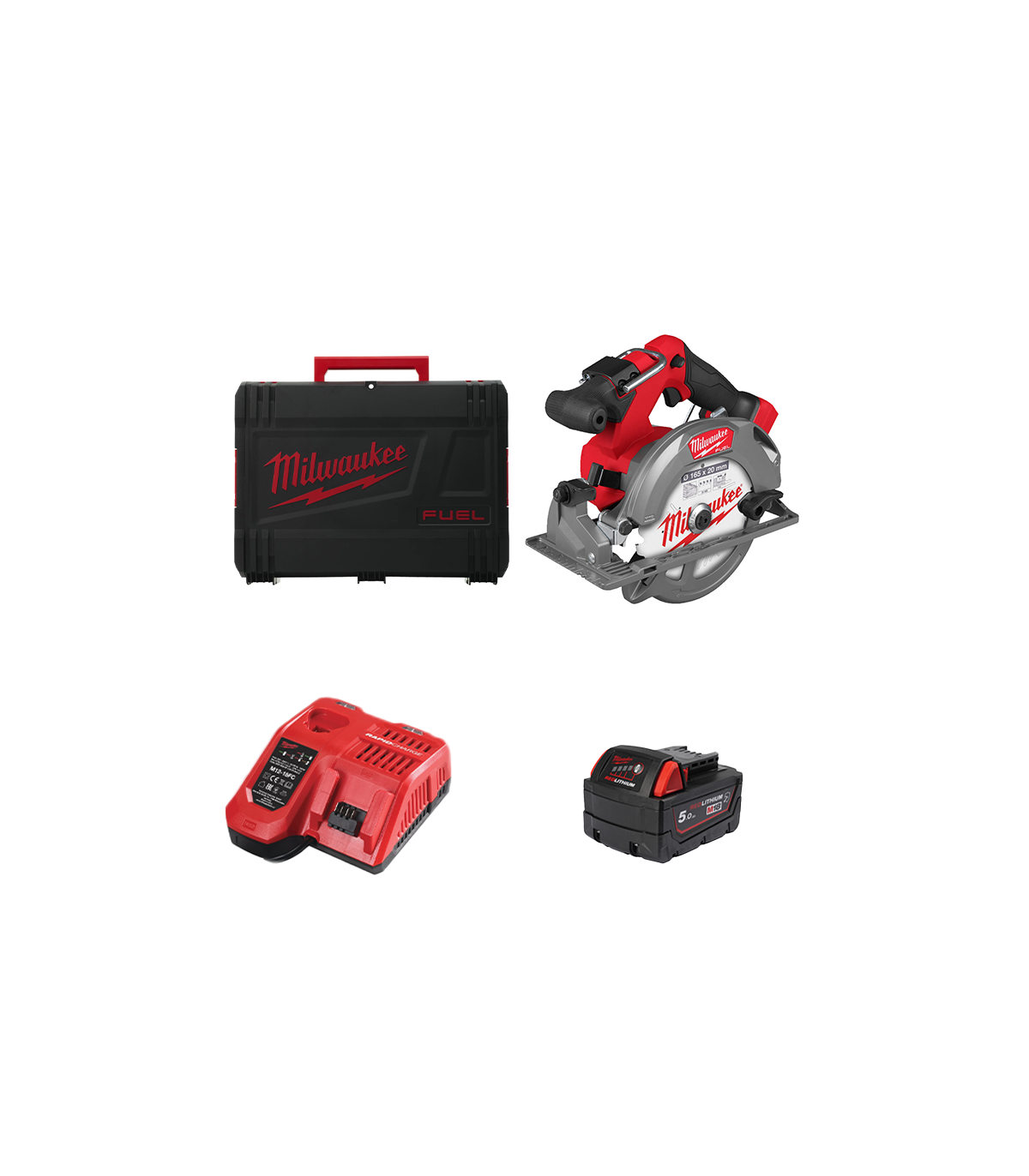 Scie circulaire Ø165 mm 18V M18 FCS552-0X + 1 batterie 18V 5 Ah + chargeur M12-18 FC MILWAUKEE