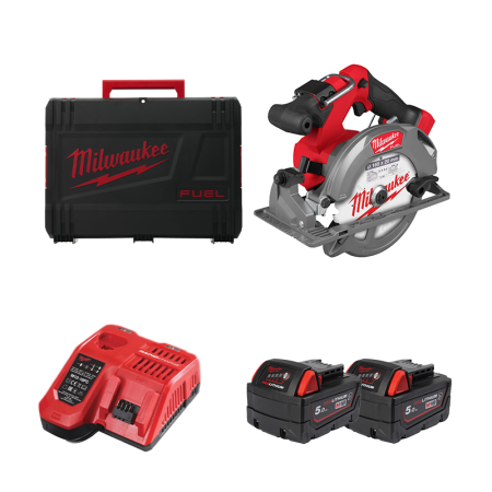 Scie circulaire Ø165 mm 18V M18 FCS552-0X + 2 batteries 18V 5 Ah + chargeur M12-18 FC MILWAUKEE