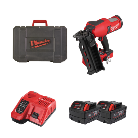 Cloueur Duplex 18V M18 FDN-0C + 2 batteries 18V 5 Ah + Chargeur M12-18 FC MILWAUKEE