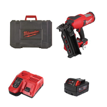 Cloueur Duplex 18V M18 FDN-0C + 1 batterie 18V 5 Ah + Chargeur M12-18 FC MILWAUKEE