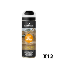 Lot de 12 Traceurs de chantier non fluorescent Pro Marker Blanc SOPPEC